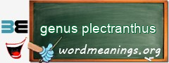 WordMeaning blackboard for genus plectranthus